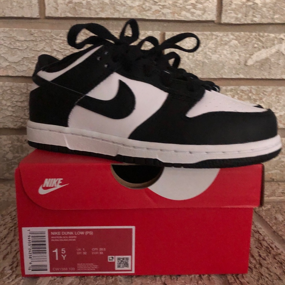 Nike Kids Dunk Low Black and White Shoes